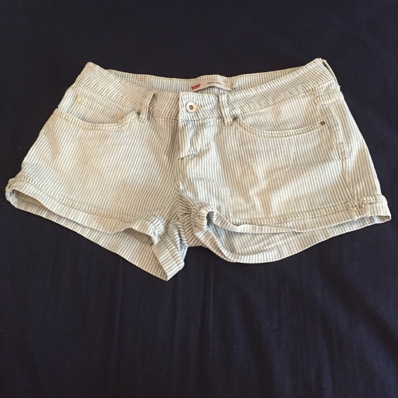 Light Blue, Pin-Striped Shorts