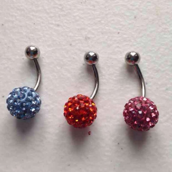 Shambala Belly Button Ring Bundle Set Of 3 New - Picture 1 of 3
