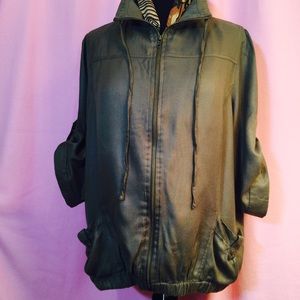 Olive green rayon jacket.