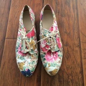 Sequined Floral Oxfords