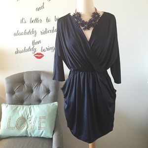 Forever 21 Dresses - Wrap top NAVY blue Mini Dress w/Pockets! Size S 😊 Forever 21 Dresses - Wrap top NAVY blue Mini Dress w/Pockets! Size S 😊
