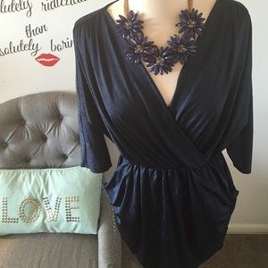 Forever 21 Dresses - Wrap top NAVY blue Mini Dress w/Pockets! Size S 😊 Forever 21 Dresses - Wrap top NAVY blue Mini Dress w/Pockets! Size S 😊