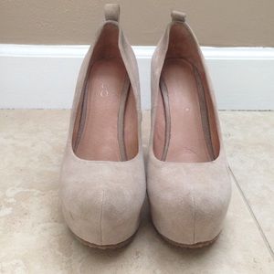 Aldo Nude Suede Wedges