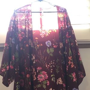 Burgundy Kimono
