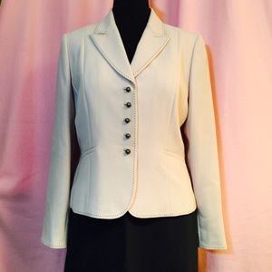 Pale pink and grey Tahari suit.