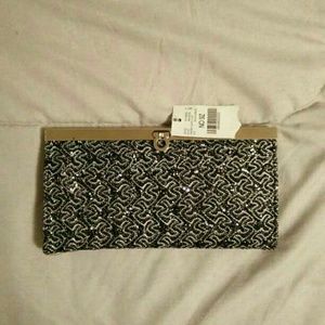 💰2 for $20💰Glittery Black & Silver Clutch Wallet