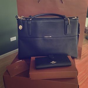 Coach Turnlock Borough bag & matching wallet.