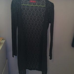 Long See-Through Grey Cardigan