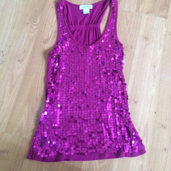 Pink sequin top
