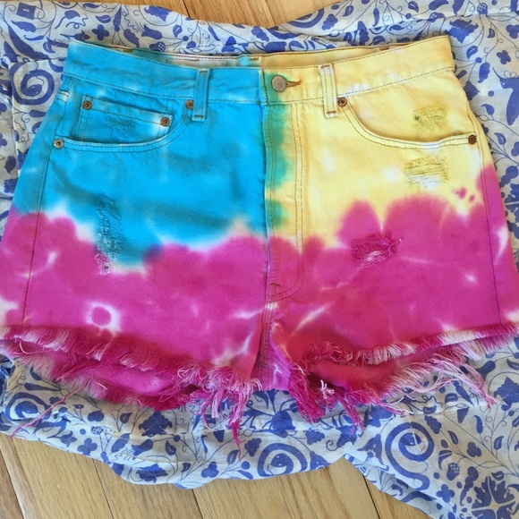 Tie-Dye High-Waisted Shorts