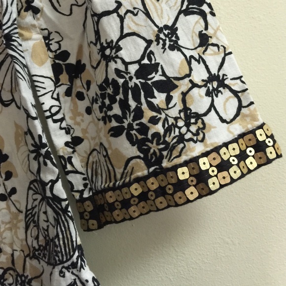 BOGO 50% Carole Little Sparkly Boho Blouse Top S - Picture 3 of 4