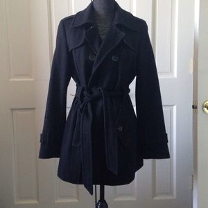 Black wool winter coat