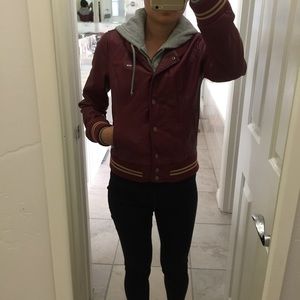 Obey Propoganda Pleather Jacket with Hood