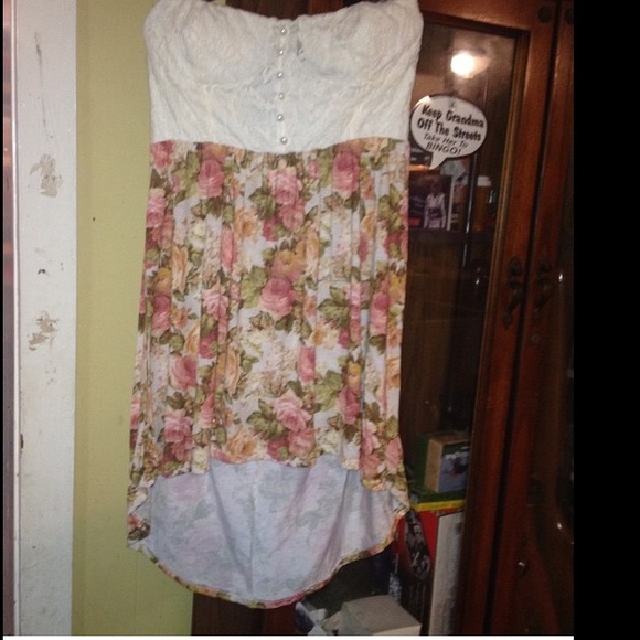 floral lace highlow dress