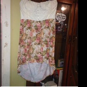 floral lace highlow dress