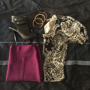 Black and white cropped sweater