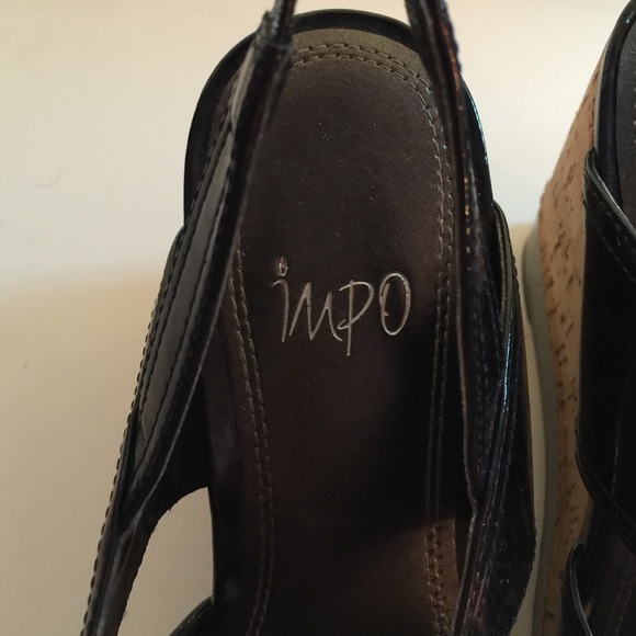 Impos balck wedge heel with peep toe - Picture 4 of 4