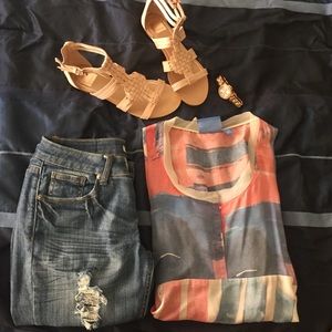 SOLD Abstract print trapeze tank top