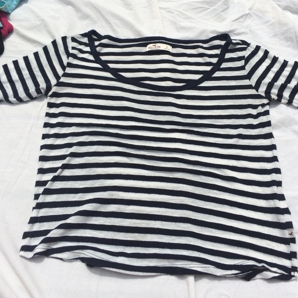 Navy and White Striped Top