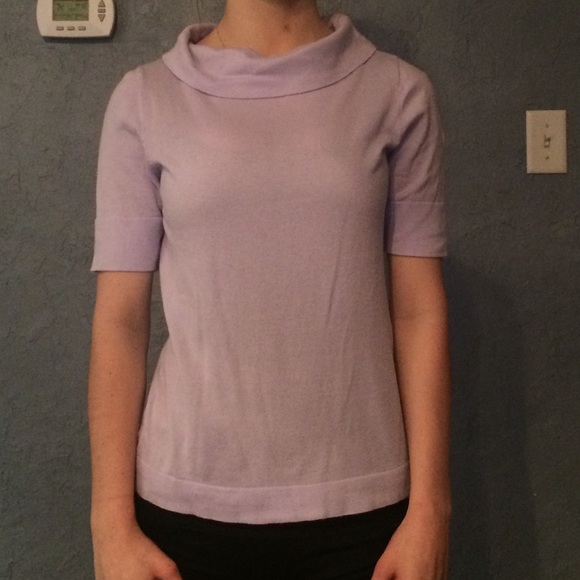 Purple cuffed short sleeve shirt