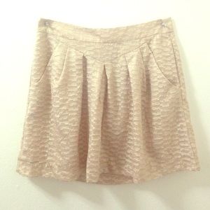 Golden pleated Gap skirt