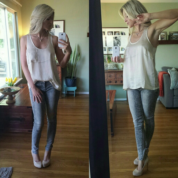 RESERVED Champagne Silky Racerback - Picture 3 of 4