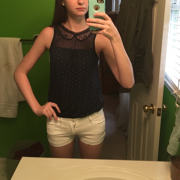 Peter Pan Polkadot Navy shirt