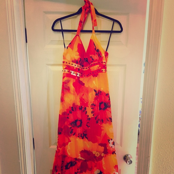 BeBe spring floral maxi dress