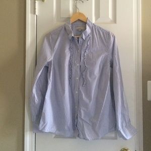 Long-sleeve cotton button up blouse