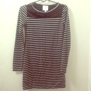 Striped jersey dress with sequin accents