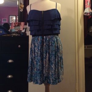 blue ruffle sundress