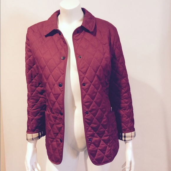 ✨SOLD✨BURBERRY LONDON RED QUILTED JACKET  SZ S - Picture 1 of 4