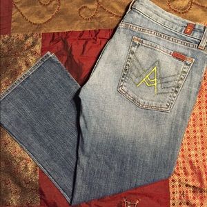 7 For All Mankind "A" pocket cropped jeans!