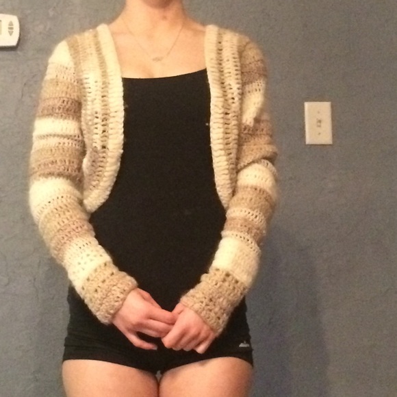 Striped sweater long sleeve cover