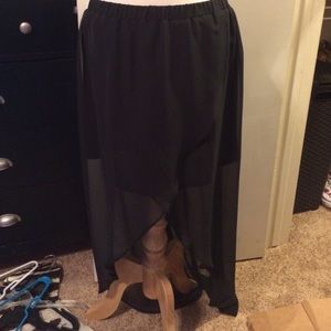 Chiffon hi-low maxi skirt