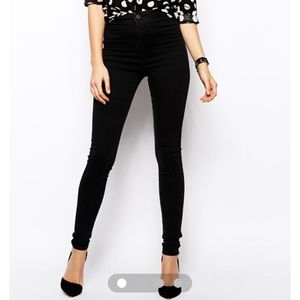 High waist washed black ASOS jeans