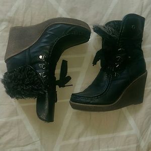 Wedge Fur Ankle Boots