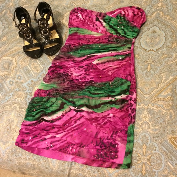 Love Tease sparkle fuchsia dress