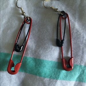 Red and black earrings
