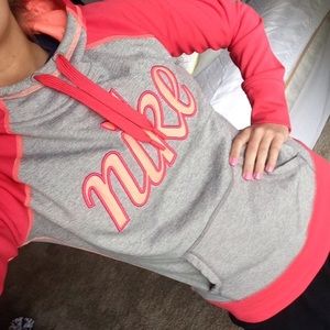 Pink and Coral Nike Thermafit Sweatshirt
