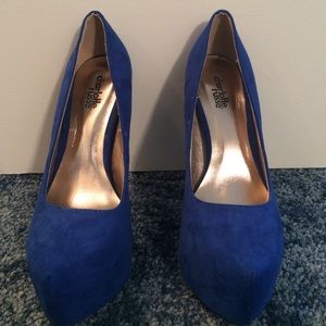 Blue high heels