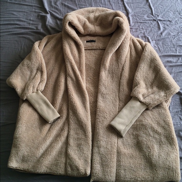 Fuzzy hooded coat