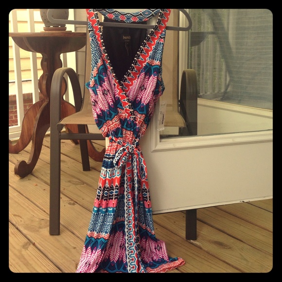 Laundry tribal print wrap dress