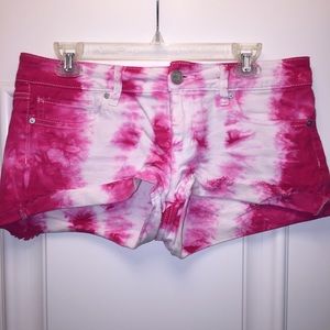 pink tie-dye jean shorts!!!