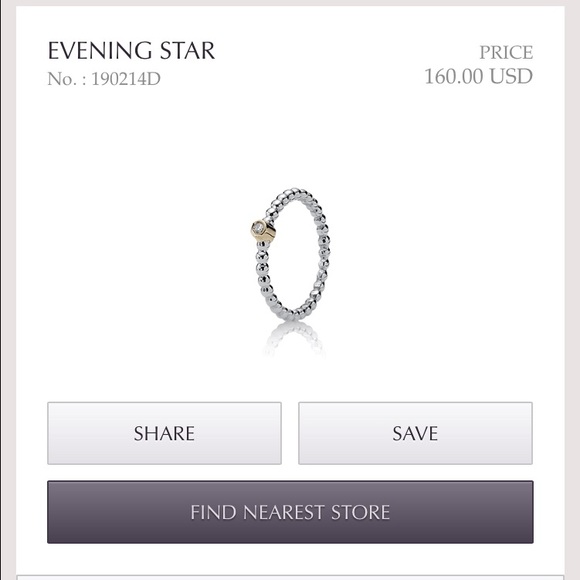 Pandora Evening Star ring - silver, gold, diamond