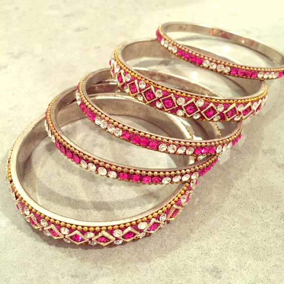Pink and silver bangles!