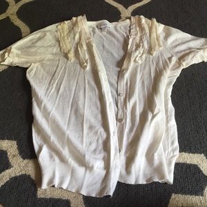 White shirtsleeve cardigan