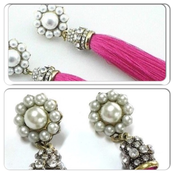 Pink tassel earrings
