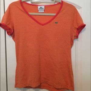 Orange Lacoste short sleeve shirt size 42