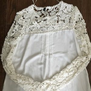 Zara Basic sheer/lace blouse